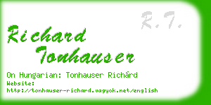 richard tonhauser business card